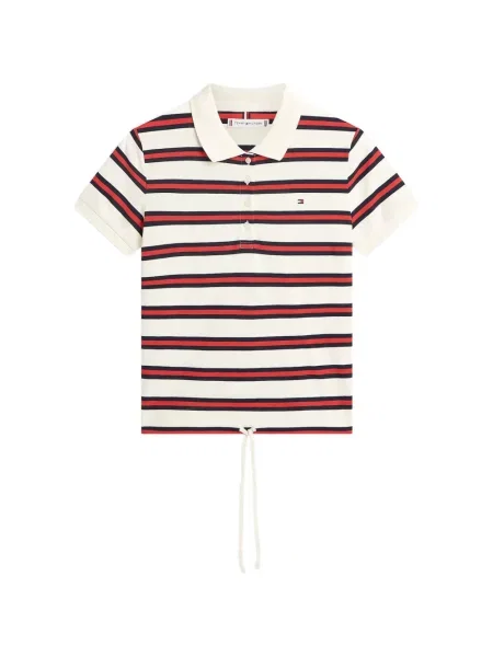 Tricou polo Tommy Hilfiger cu cordon alb