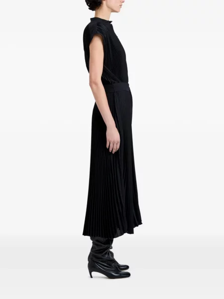Плисирана костюм миди рокля Proenza Schouler до коляното черно