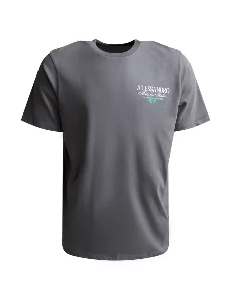 Alessandro Zavetti Tricou Montanelli turcoaz / gri închis alb