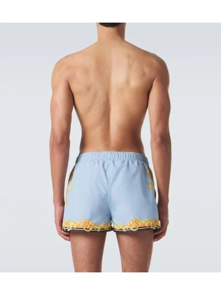 Slip de baie Versace cu imagine albastru