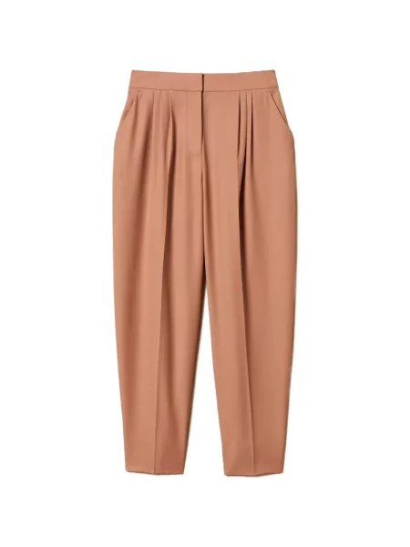 Pantaloni Twinset plisate maro