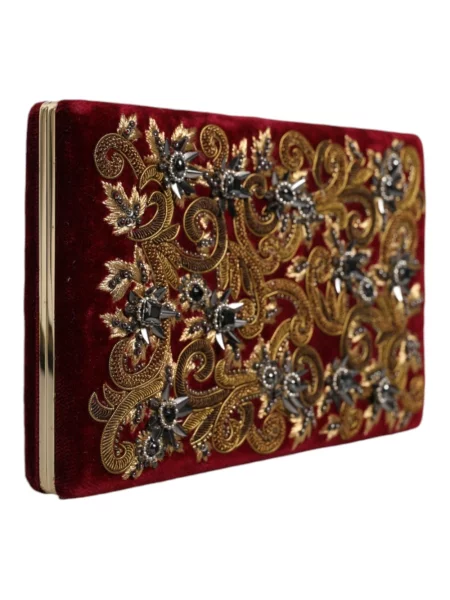Welurowy portfel Dolce And Gabbana czerwony