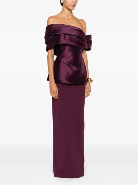 Rochie maxi Solace London drapată violet