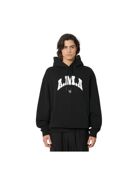 Marcelo Burlon bluza Ama Comfort Hoodie z kapturem z nadrukiem czarny