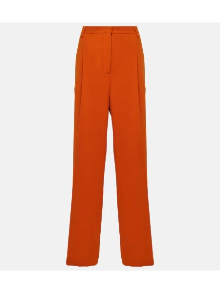 Pantaloni Dries Van Noten cu talie înaltă portocaliu