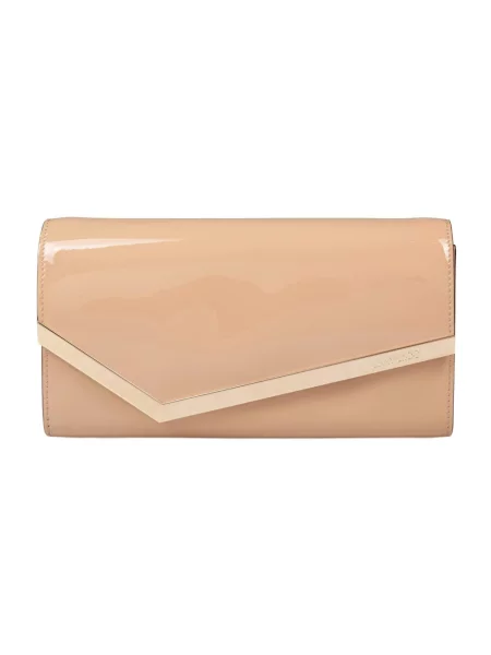 Kopertówka Jimmy Choo skórzana beżowa