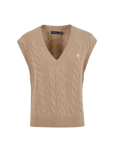 Sweter Ralph Lauren wełniany brązowy