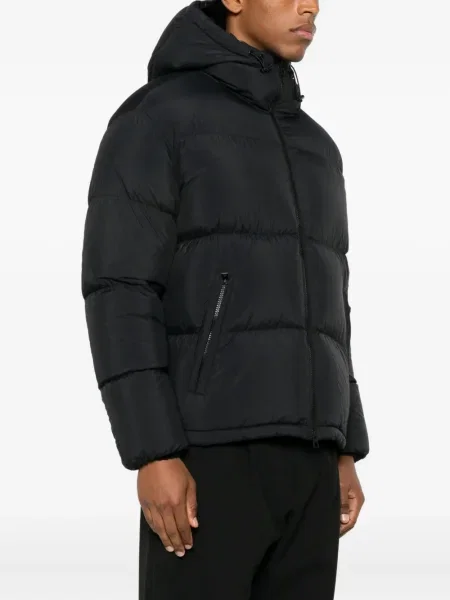 Geacă cu puf Moncler cu glugă negru
