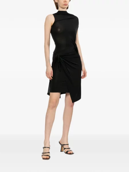 Rochie Helmut Lang asimetrică drapată negru