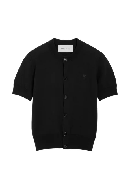 Scurt cardigan Ami Paris de lână negru