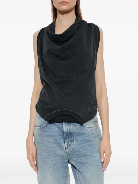 Top Maison Margiela drapat negru