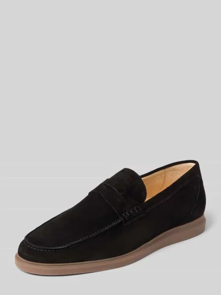 Loafersy z naturalnej skóry model Elia' Henry Stevens czarne