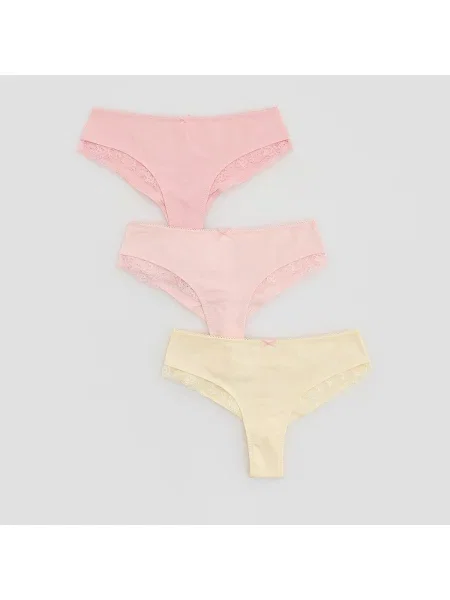 Reserved Kalhotky brazilky 3 pack světle žlutá