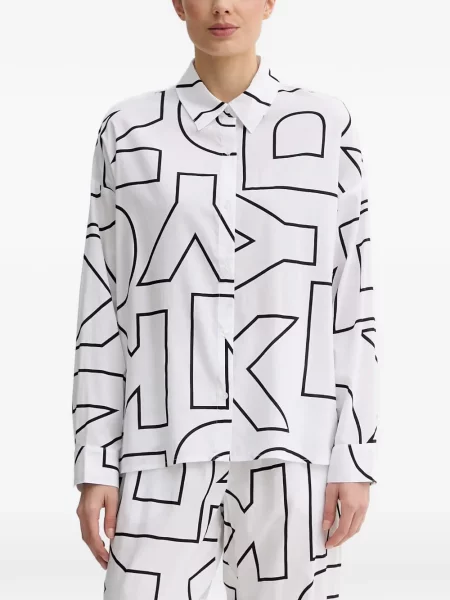 Pijamale Dkny cu imagine alb