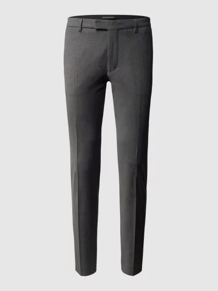 Spodnie do garnituru o kroju slim fit z dodatkiem streczu model ‘Piet’ — ‘Drynamic’ szare