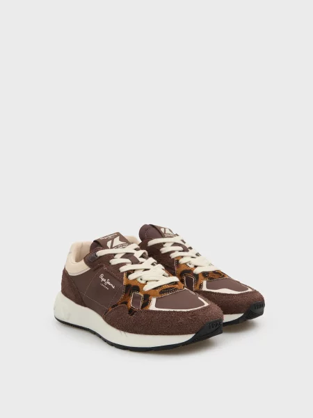 Замшеві кросівки Pepe Jeans коричневі