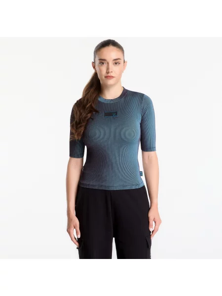 Tričko Emporio Armani T-Shirt Fancy Ribs Black / Mysterioso S černé