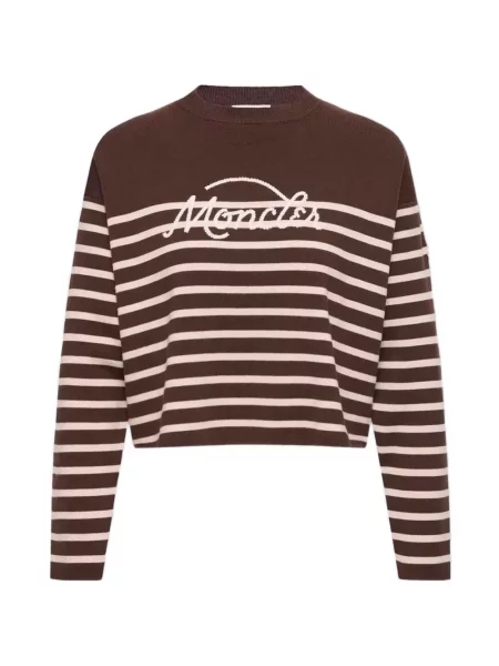 Pulover Moncler cu broderie maro