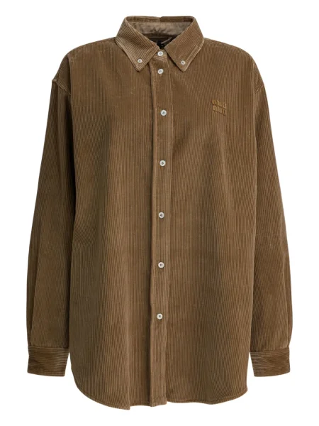 Koszula Miu Miu sztruksowa brązowa