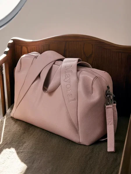 Mayoral Newborn torba z imitacji skóry różowa