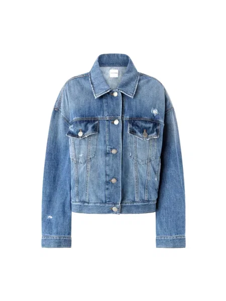 Kurtka jeansowa Pinko o krotszym kroju niebieska