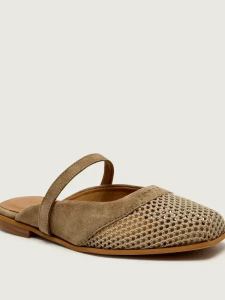 INUIKII Mules încălțăminte LAZY | piele întoarsă bej