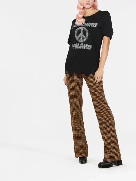 Raštuotas marškinėliai Moschino juoda