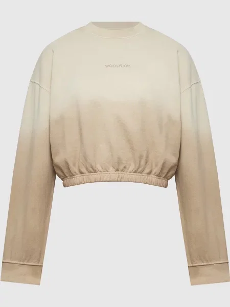 Світшот з вишивкою логотипа Woolrich бежевий