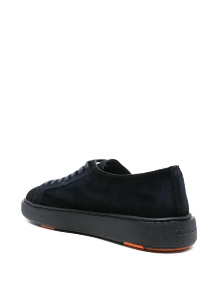 Sneakerși Santoni cu șireturi din piele de căprioară albastru