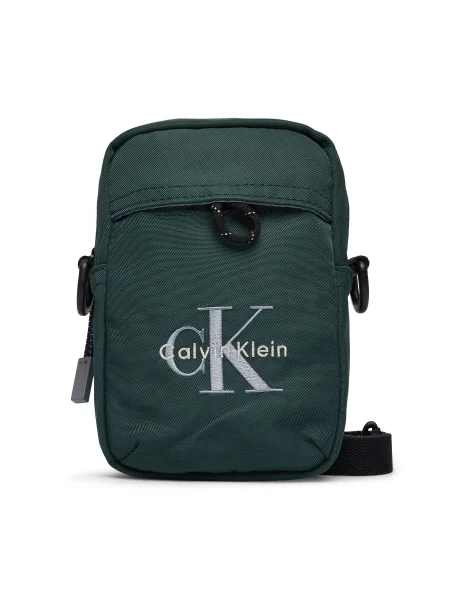 Calvin Klein Ľadvinka Bold Logo Slim Reporter zelená