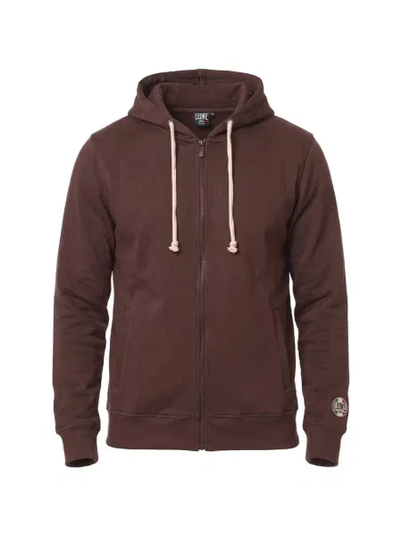 Mikina na zips Leone 1947 hnedá