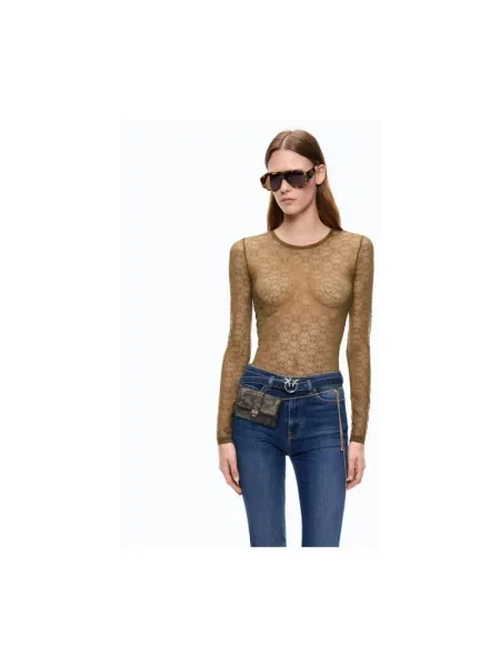 Top Pinko ze stretchu zielony