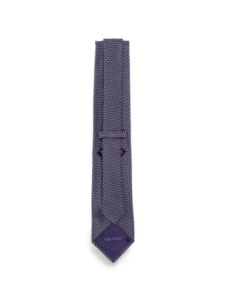Cravată Tom Ford cu imprimeu geometric violet