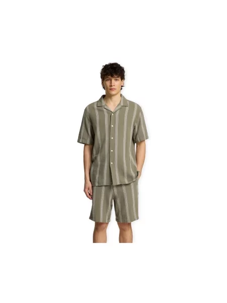 Pruhovaná široká košile Selected hnědá