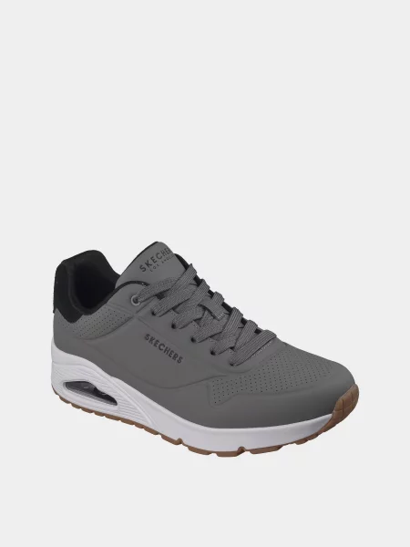 Кожаные повседневные кроссовки Skechers серые
