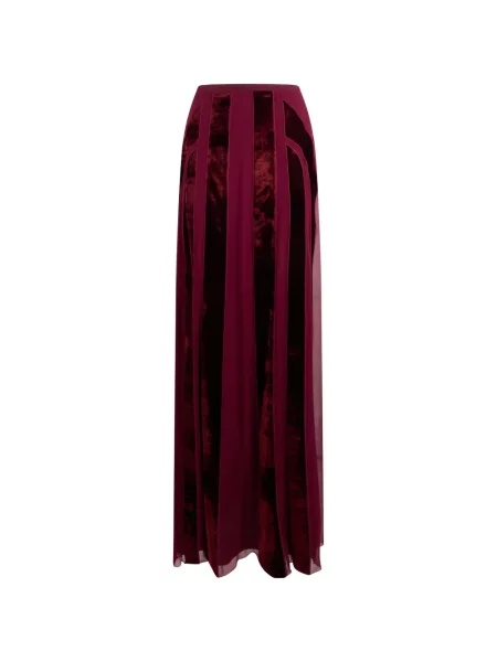 Fusta maxi Alberta Ferretti de catifea roșu