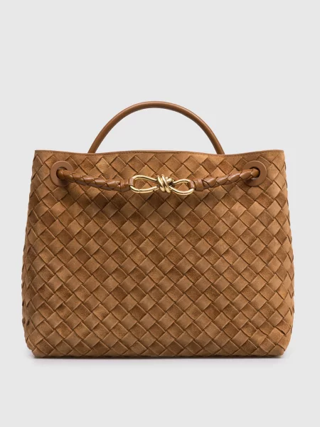 Замшева сумка Andiamo Bottega Veneta коричнева