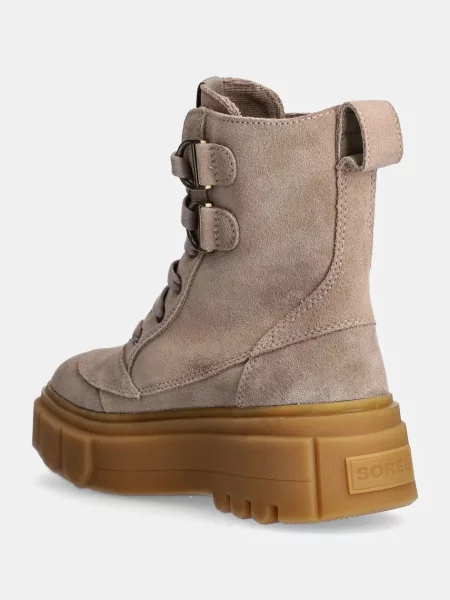 Semišové workery Sorel CARIBOU X BOOT LACE WP na platformě béžová