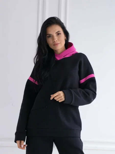 Худі RiMari рожевий/чорний фліс чорне