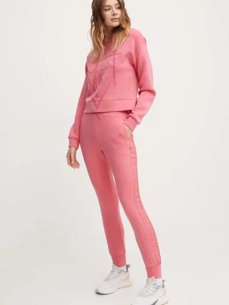 Спортивні штани Guess ALLIE з принтом рожевий