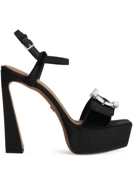 Sandale Dolce & Gabbana cu cataramă de cristal negru
