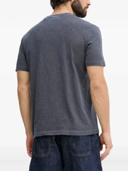 Tricou Gant cu broderie albastru