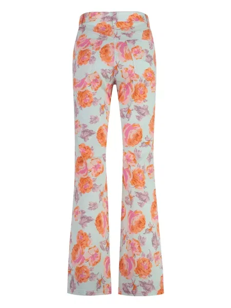 Pantaloni St. John cu model floral cu imagine portocaliu