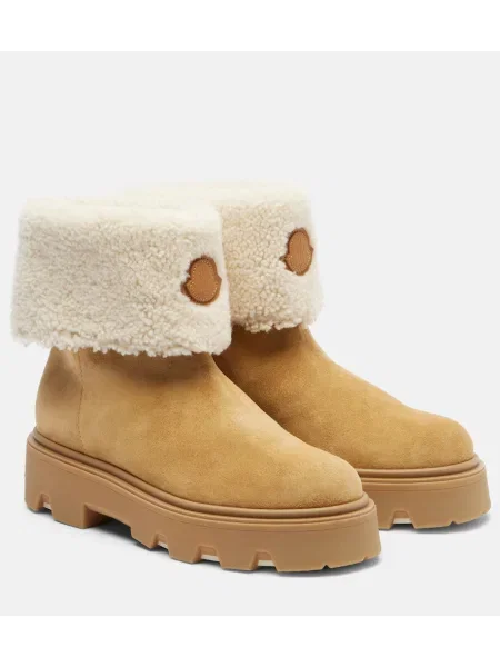 Gležnjače Moncler od brušene kože bež