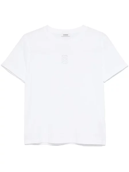 Tricou Sandro cu broderie alb