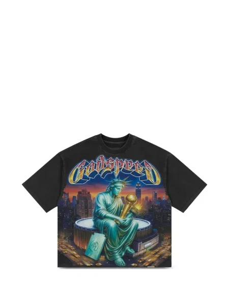 Tricou Godspeed cu imagine negru