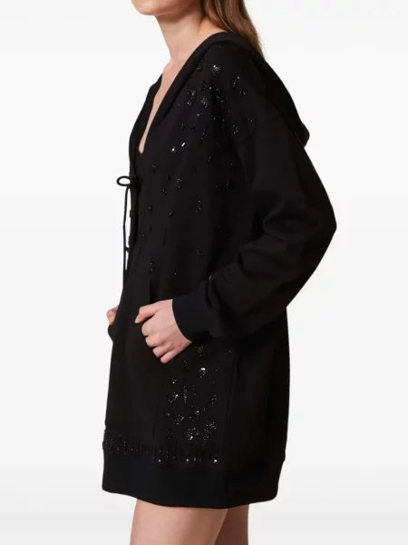 Rochie mini Twinset cu broderie de costum negru