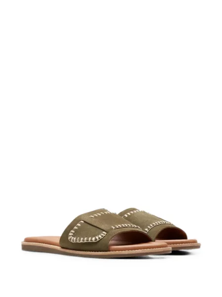 Sandale Clarks Originals od brušene kože bez pete zelena
