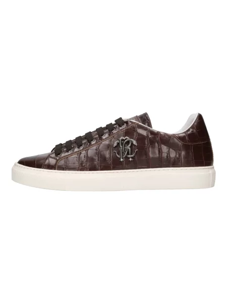 Sneakersy Roberto Cavalli skórzane brązowe