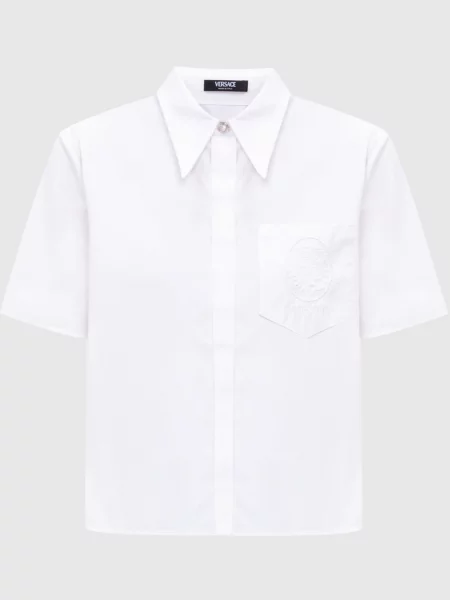Укорочена сорочка з логотипом Versace біла